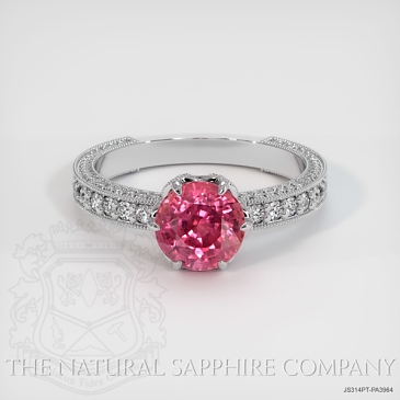 Image of Padparadscha Sapphire Ring - Round 1.82 Ct. - Platinum 950 - #JS314PT,PA3964