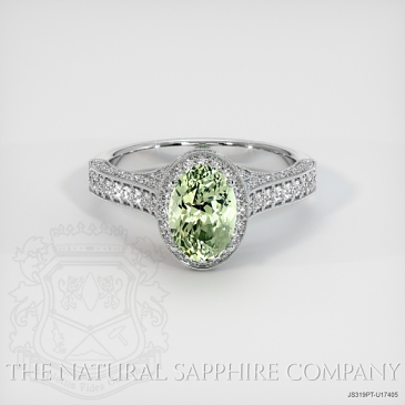Image of Green Sapphire Ring - Oval 1.69 Ct. - Platinum 950 - #JS319PT,U17405