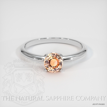 Image of Padparadscha Sapphire Ring - Round 0.89 Ct. - Platinum 950 - #JS31PT,PA3883