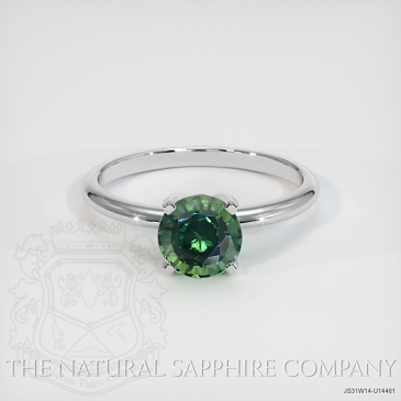 Image of Green Sapphire Ring - Round 1.78 Ct. - 14K White Gold - #JS31W14,U14461