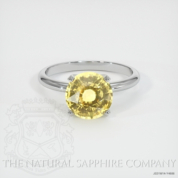 Image of Yellow Sapphire Ring - Round 3.27 Ct. - 14K White Gold - #JS31W14,Y4686