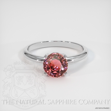 Image of Padparadscha Sapphire Ring - Round 2.10 Ct. - 18K White Gold - #JS31W18,PA4063