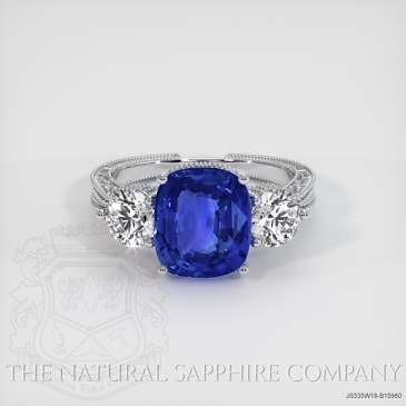 Image of Color Change Sapphire Ring - Cushion 3.50 Ct. - 18K White Gold - #JS335W18,B15980