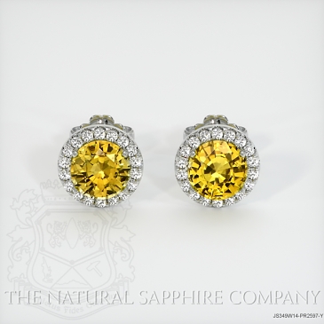 Image of Yellow Sapphire Earrings - Round 1.52 Ct. - 14K White Gold - #JS349W14,PR2597-Y
