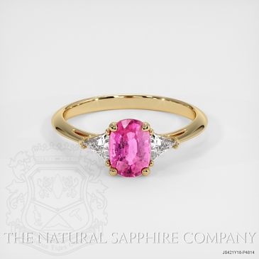 Image of Pink Sapphire Ring - Cushion 1.25 Ct. - 18K Yellow Gold - #JS421Y18,P4814