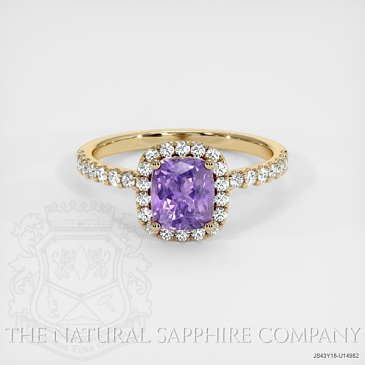 Image of Violet Sapphire Ring - Cushion 1.58 Ct. - 18K Yellow Gold - #JS43Y18,U14982