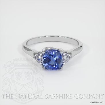 Image of Blue Sapphire Ring - Cushion 1.20 Ct. - Platinum 950 - #JS447PT,B11485