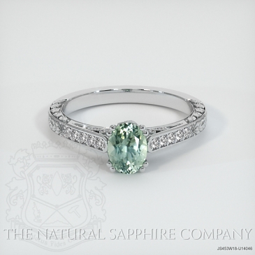 Image of Green Sapphire Ring - Oval 0.86 Ct. - 18K White Gold - #JS453W18,U14046