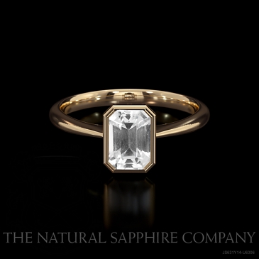 Image of White Sapphire Ring - Emerald Cut 1.14 Ct. - 14K Yellow Gold - #JS631Y14,U6306