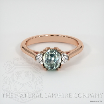 Image of Green Sapphire Ring - Cushion 1.20 Ct. - 14K Rose Gold - #JS63R14,U8301