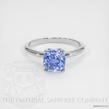 Image of Blue Sapphire Ring - Cushion 3.54 Ct. - 14K White Gold - #JS648W14,B14104