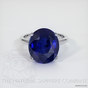 Image of Blue Sapphire Ring - Oval 8.44 Ct. - 18K White Gold - #JS648W18,B12239