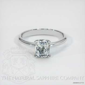 Image of Green Sapphire Ring - Cushion 1.26 Ct. - 18K White Gold - #JS648W18,U7174