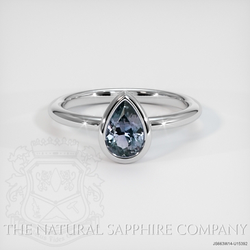 Image of Bluish Gray Sapphire Ring - Pear 0.83 Ct. - 14K White Gold - #JS663W14,U15392