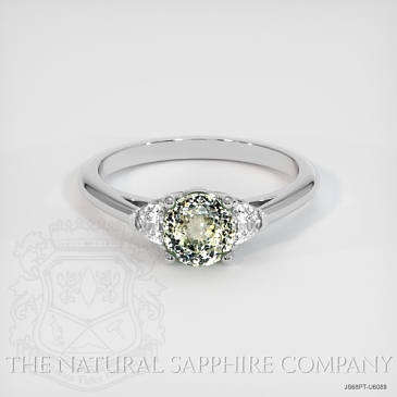Image of Greenish Yellow Sapphire Ring - Round 1.40 Ct. - Platinum 950 - #JS68PT,U6089