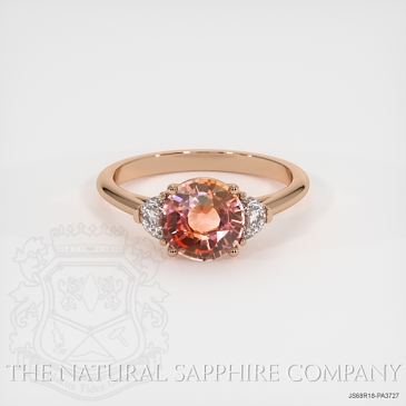 Image of Padparadscha Sapphire Ring - Round 2.01 Ct. - 18K Rose Gold - #JS68R18,PA3727