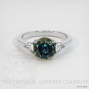 Image of Green Sapphire Ring - Round 2.06 Ct. - Platinum 950 - #JS712PT,S3699