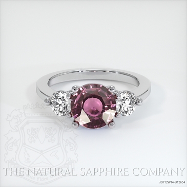 Image of Pinkish Purple Sapphire Ring - Round 2.12 Ct. - 14K White Gold - #JS712W14,U12654