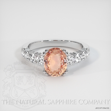 Image of Padparadscha Sapphire Ring - Oval 2.05 Ct. - Platinum 950 - #JS721PT,PA4155