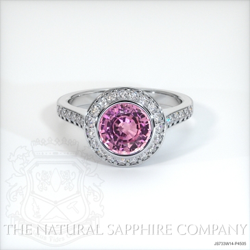 Image of Pink Sapphire Ring - Round 2.15 Ct. - 14K White Gold - #JS733W14,P4505