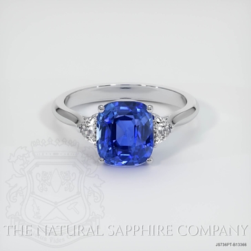 Image of Blue Sapphire Ring - Cushion 2.79 Ct. - Platinum 950 - #JS736PT,B13366