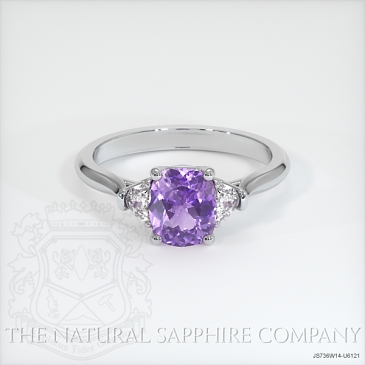 Image of Purple Sapphire Ring - Cushion 1.05 Ct. - 14K White Gold - #JS736W14,U6121