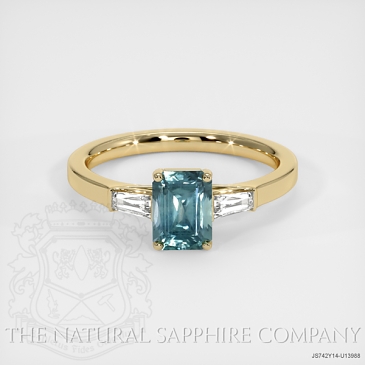 Image of Greenish Blue Sapphire Ring - Radiant 2.24 Ct. - 14K Yellow Gold - #JS742Y14,U13988