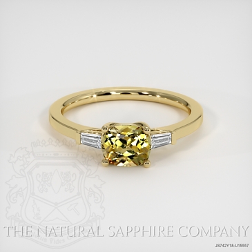 Image of Yellowish Orange Sapphire Ring - Cushion 1.08 Ct. - 18K Yellow Gold - #JS742Y18,U15557