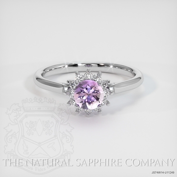Image of Pinkish Purple Sapphire Ring - Round 0.65 Ct. - 14K White Gold - #JS74W14,U11249