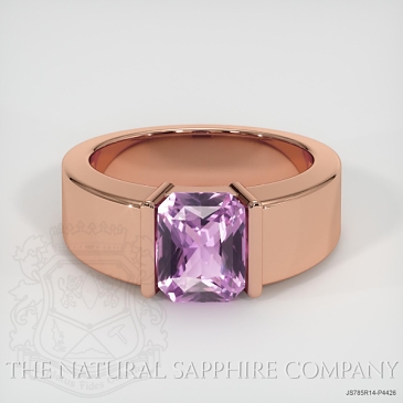 Image of Pinkish Purple Sapphire Ring - Radiant 2.12 Ct. - 14K Rose Gold - #JS785R14,P4426