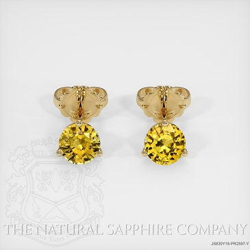 Image of Yellow Sapphire Earrings - Round 1.52 Ct. - 18K Yellow Gold - #JS830Y18,PR2597-Y