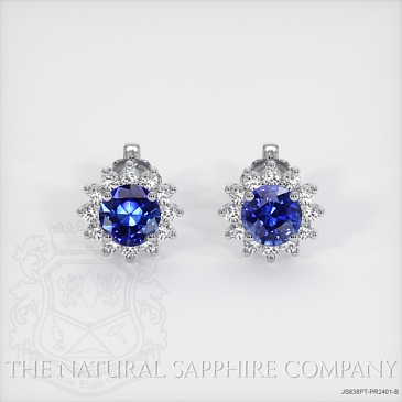 Image of Blue Sapphire Earrings - Round 1.82 Ct. - Platinum 950 - #JS838PT,PR2401-B