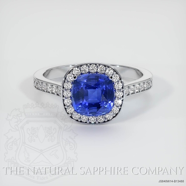 Image of Blue Sapphire Ring - Cushion 2.01 Ct. - 14K White Gold - #JS848W14,B13488