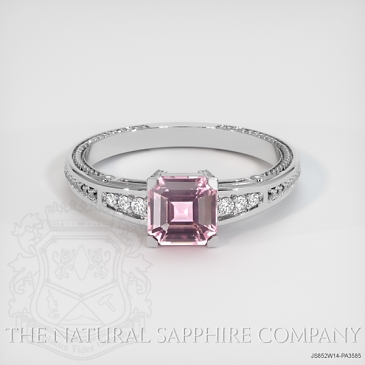 Image of Padparadscha Sapphire Ring - Asscher 1.17 Ct. - 14K White Gold - #JS852W14,PA3585