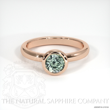 Image of Green Sapphire Ring - Round 0.46 Ct. - 18K Rose Gold - #JS856R18,U10104