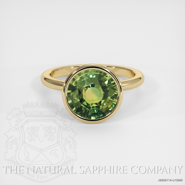 Image of Green Sapphire Ring - Round 5.01 Ct. - 14K Yellow Gold - #JS856Y14,U15680