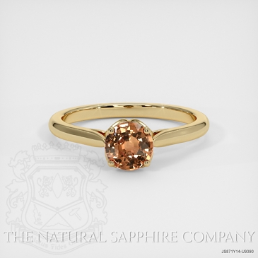 Image of Orangish Brown Sapphire Ring - Round 1.02 Ct. - 14K Yellow Gold - #JS871Y14,U9390