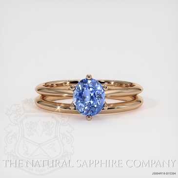 Image of Blue Sapphire Ring - Oval 1.37 Ct. - 18K Rose Gold - #JS894R18,B15394