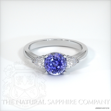 Image of Blue Sapphire Ring - Round 1.33 Ct. - 14K White Gold - #JS89W14,B11216