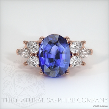 Image of Blue Sapphire Ring - Oval 6.13 Ct. - 18K Rose Gold - #JS919R18,B10933