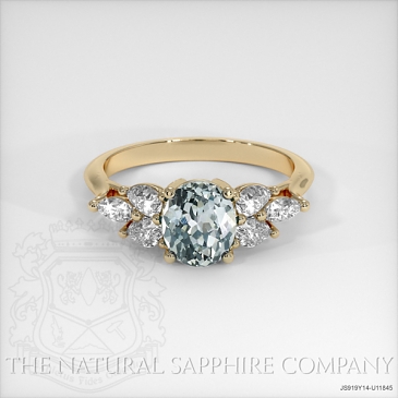 Image of Bluish Green Sapphire Ring - Oval 1.02 Ct. - 14K Yellow Gold - #JS919Y14,U11845