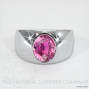 Image of Purplish Pink Sapphire Ring - Oval 3.08 Ct. - 14K White Gold - #JS932W14,P4420