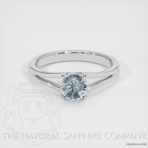 Grayish Blue Montana Sapphire Ring Round 1 56 Ct 14k White Gold