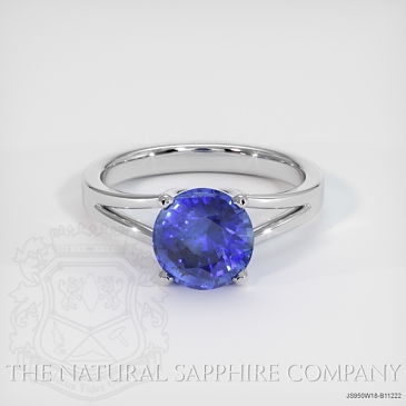 Image of Blue Sapphire Ring - Round 3.22 Ct. - 18K White Gold - #JS950W18,B11222