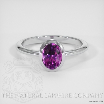 Image of Pinkish Purple Sapphire Ring - Oval 0.98 Ct. - 18K White Gold - #JS963W18,U11394