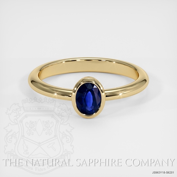 Image of Blue Sapphire Ring - Oval 0.72 Ct. - 18K Yellow Gold - #JS963Y18,S6201