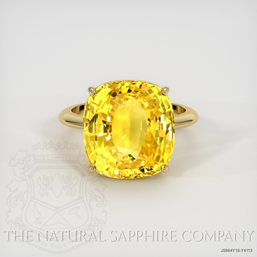 Image of Yellow Sapphire Ring - Cushion 21.22 Ct. - 18K Yellow Gold - #JS964Y18,Y4113