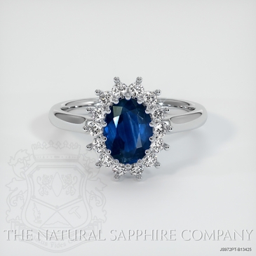 Image of Blue Sapphire Ring - Oval 0.82 Ct. - Platinum 950 - #JS972PT,B13425