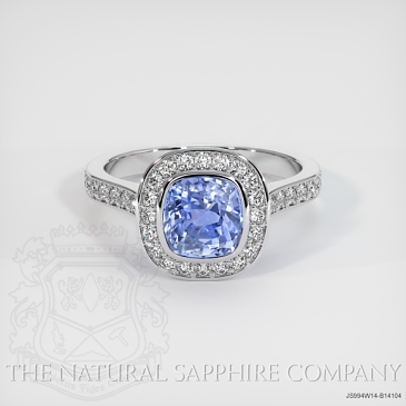 Image of Blue Sapphire Ring - Cushion 3.54 Ct. - 14K White Gold - #JS994W14,B14104