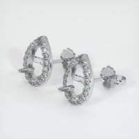 Image of 14K White Gold Pave Diamond Earring Setting - #JS1145W14